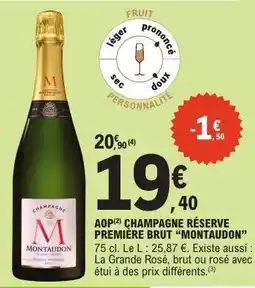 E.Leclerc AOP CHAMPAGNE RÉSERVE PREMIERE BRUT “MONTAUDON” offre