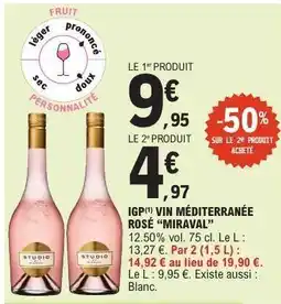 E.Leclerc IGP Vin Méditerranée Rosé 'Miraval' offre