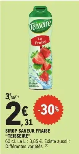 E.Leclerc SIROP SAVEUR FRAISE “TEISSEIRE” offre