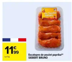 Carrefour Escalopes de poulet paprika offre