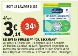 E.Leclerc Lessive en feuilles DR BECKMANN offre