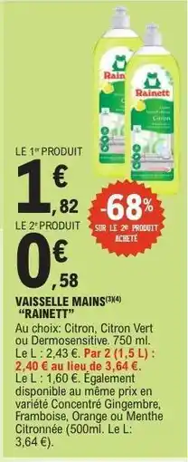 E.Leclerc VAISSELLE MAINS 'RAINETT' offre