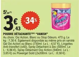E.Leclerc POUDRE DÉTACHANTE “VANISH” offre
