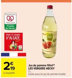 Carrefour Jus de pomme filtré LES VERGERS HECKY offre