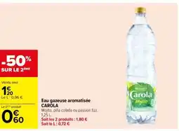 Carrefour Eau gazeuse aromatisée CAROLA offre