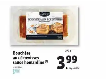 Lidl Bouchées Aux écrevisses Sauce Homardine Deluxe offre
