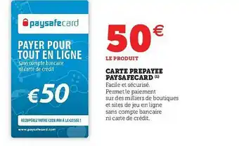 Carte Prepayée Paysafecard