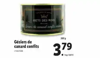 Lidl Gésiers De Canard Confits offre