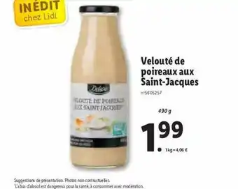 Lidl Velouté De Poireaux Aux Saint-jacques Deluxe offre