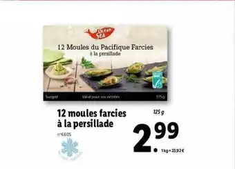 Lidl 12 Moules Farcies à La Persillade Ocean Sea offre