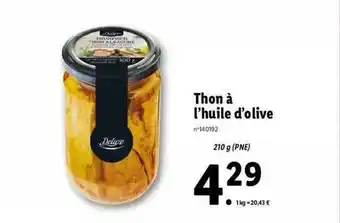 Lidl Thon à L'huile D'olive Deluxe offre