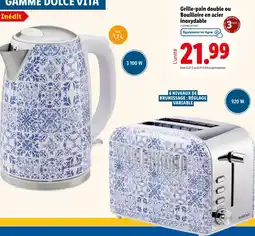 Lidl SilverCrest Grille-pain double ou Bouilloire en acier inoxydable offre