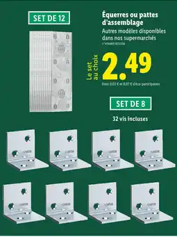 Lidl OWIM Équerres ou pattes d'assemblage offre