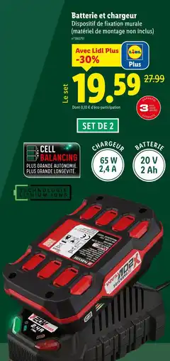 Lidl Parkside Batterie et chargeur offre