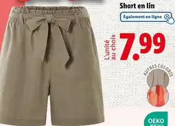 Lidl esmara Short en lin offre