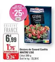 G20 Maßtre coq - gésiers de canard confits offre