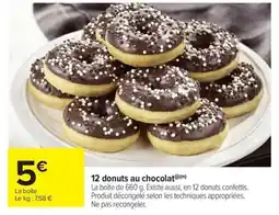 Carrefour Drive 12 donuts au chocolat offre