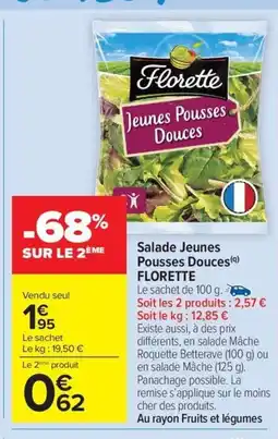 Carrefour Drive FLORETTE Salade Jeunes Pousses Douces offre