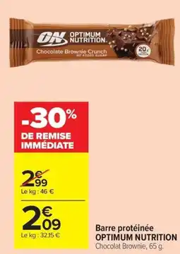 Carrefour Drive OPTIMUM NUTRITION Barre protéinée offre