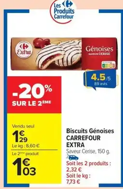 Carrefour Drive CARREFOUR EXTRA Biscuits Génoises offre