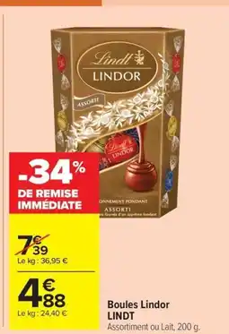 Carrefour Drive LINDT Boules Lindor offre