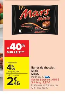 Carrefour Drive MARS Barres de chocolat Minis offre