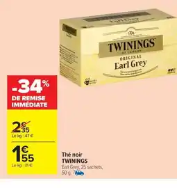 Carrefour Drive TWININGS Thé noir offre
