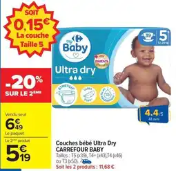 Carrefour Drive CARREFOUR BABY Couches bébé Ultra Dry offre