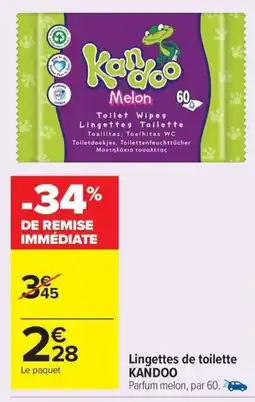 Carrefour Drive KANDOO Lingettes de toilette offre