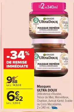Carrefour Drive ULTRA DOUX Masques offre