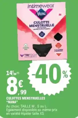 E.Leclerc Drive Culottes menstruelles nana offre