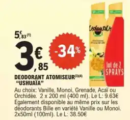 E.Leclerc Drive Deodorant atomiseur ushuaïa offre