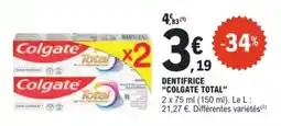 E.Leclerc Drive Dentifrice colgate total offre