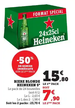 Maximarché Biere blonde heineken 5° offre