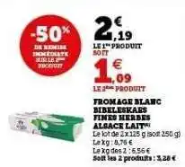 Hyper U FROMAGE BLANC BIBELSKÄS FINES HERBES ALSACE LAIT offre