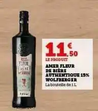 Hyper U AMER FLEUR DE BIÈRE AUTHENTIQUE 15% WOLFBERGER offre