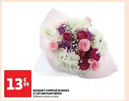 Auchan BOUQUET COMPOSÉ DE ROSES ET DE CHRYSANTHÈMES offre