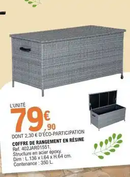E.Leclerc Coffre de rangement en résine offre