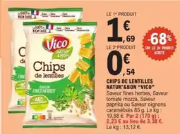 E.Leclerc Chips De Lentilles Natur' & Bon Vico offre
