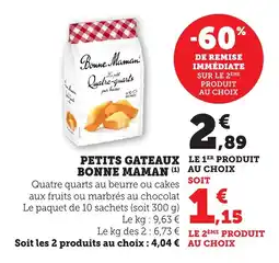 Maximarché Petits gateaux bonne maman offre