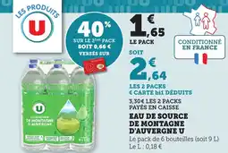 Maximarché Eau de source de montagne d'auvergne u offre