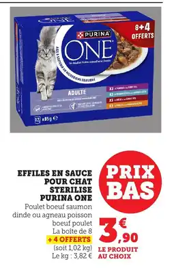 Maximarché Effiles en sauce pour chat sterilise purina one offre