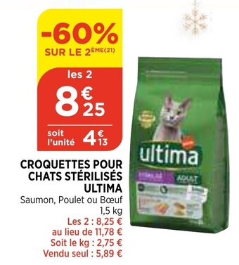 Bi1 Croquettes pour chats stérilisés ultima offre