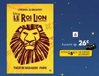 Fnac Le roi lion SPECTACLE offre