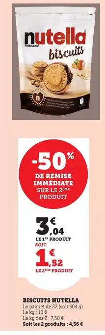 Bi1 Biscuits nutella offre
