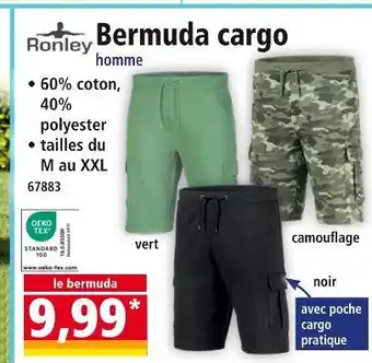 Norma Ronley Bermuda cargo homme offre