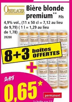 Norma Bière blonde premium Pils offre