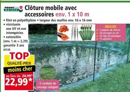 Norma Powertec Garden Clôture mobile avec accessoires env. 1 x 10 m offre