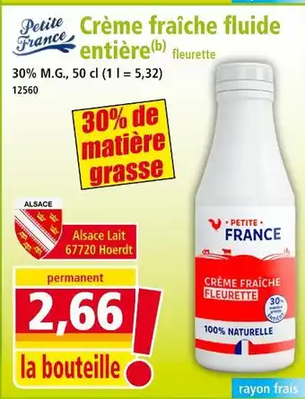 Norma PETITE FRANCE Crème fraîche fluide entière fleurette offre