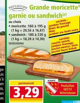 Norma POULAILLON Grande moricette garnie ou sandwich offre